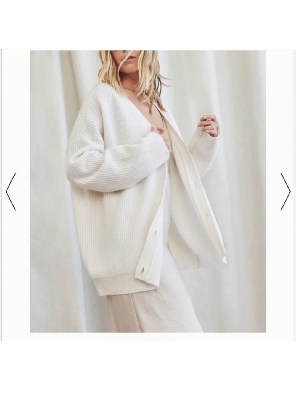 Jenni Kayne Cashmere Cocoon Ivory Cardigan S - Picture 3 of 10